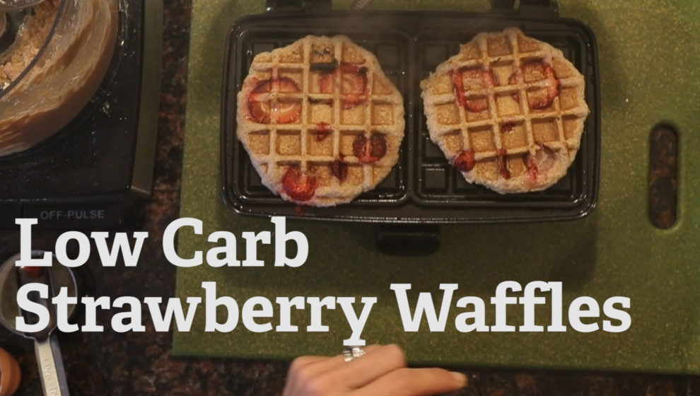 Low-carb strawberry waffles